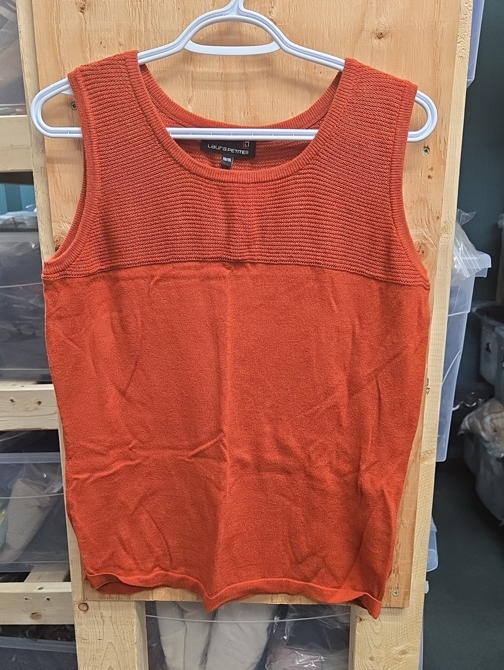 Laura Petites Size XL Burnt Orange Knit Tank Top